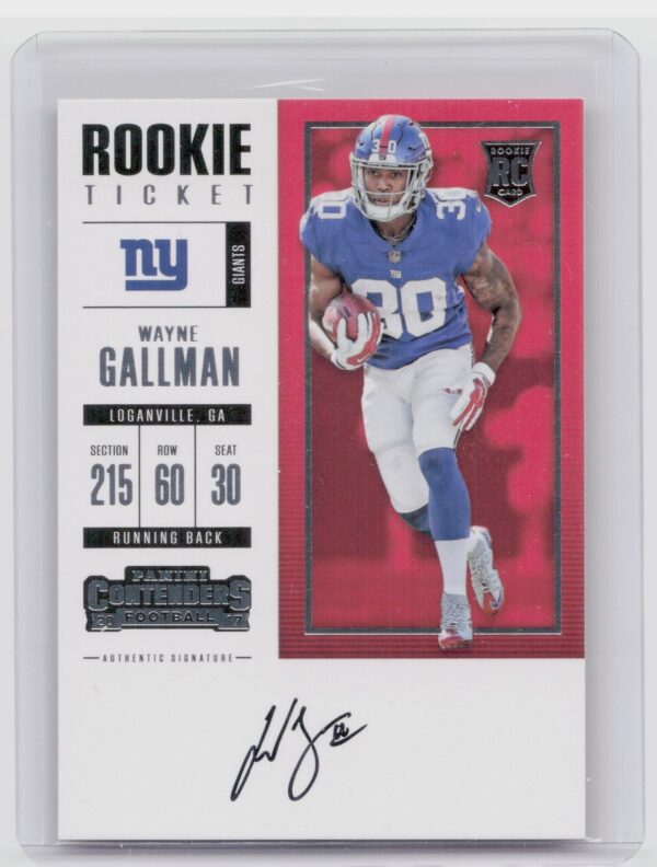 2017 Panini Contenders Wayne Gallman AU RC #316 Giants