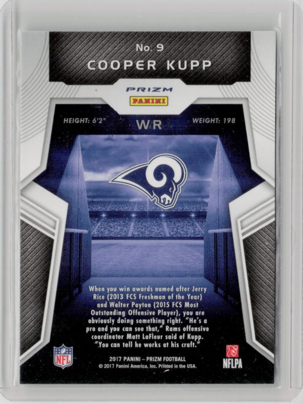 2017 Panini Prizm Cooper Kupp #9 Rams Rookie Introductions Prizm - Image 3