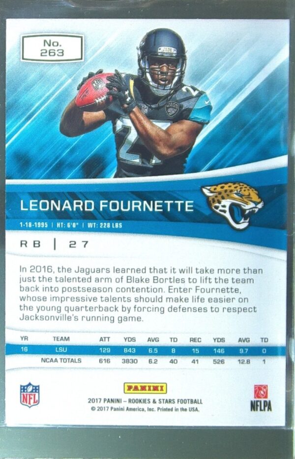 2017 Panini Rookies & Stars Leonard Fournette RC #263 Jaguars - Image 3