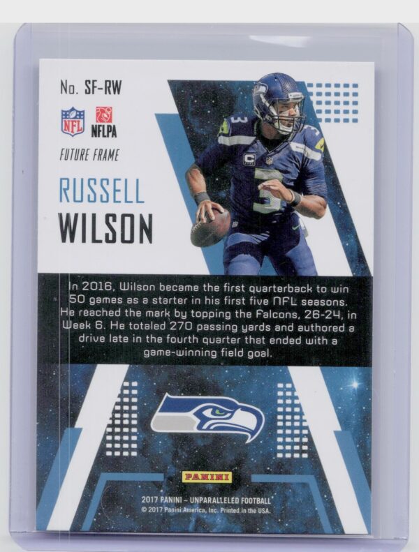 2017 Panini Unparalleled Russell Wilson #SF-RW Seahawks Star Factor - Image 3