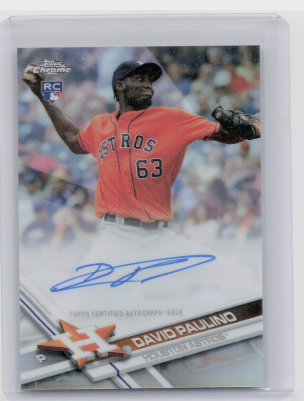 2017 Topps Chrome David Paulino AU SN499 #RA-DP Astros Rookie Autographs Refract