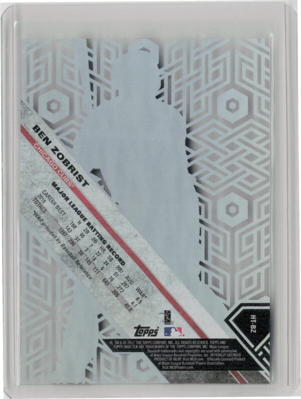 2017 Topps High Tek Ben Zobrist Chainlink Hexagons #HT-BZ Cubs - Image 3
