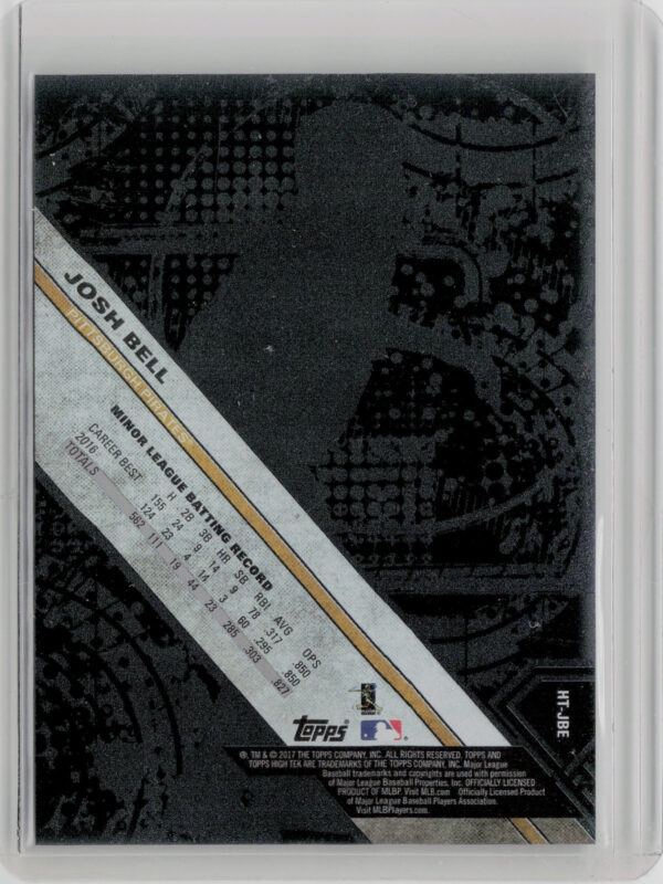 2017 Topps High Tek Josh Bell Blackout #HT-JBE Pirates - Image 3