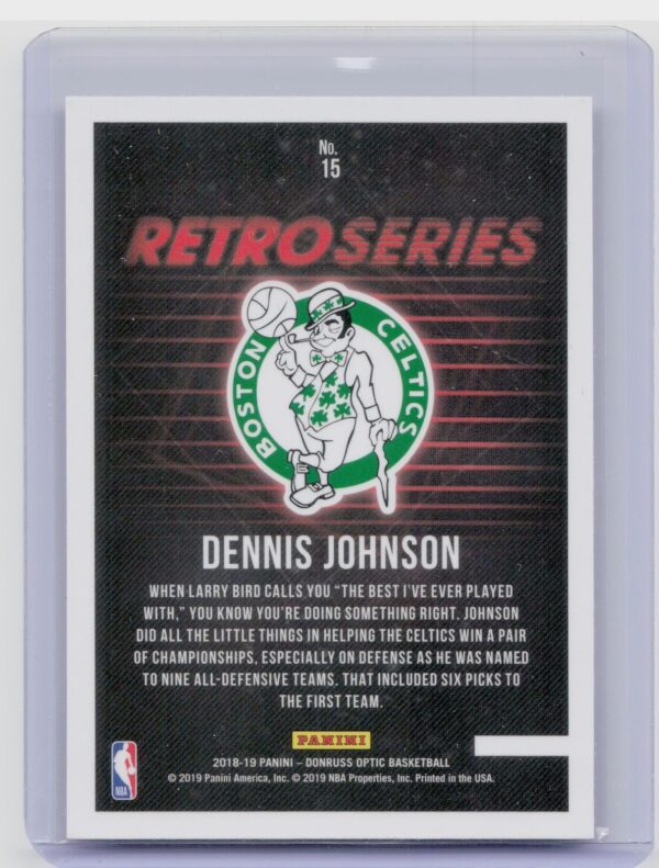 2018-19 Donruss Optic Dennis Johnson #15 Celtics Retro Series - Image 3