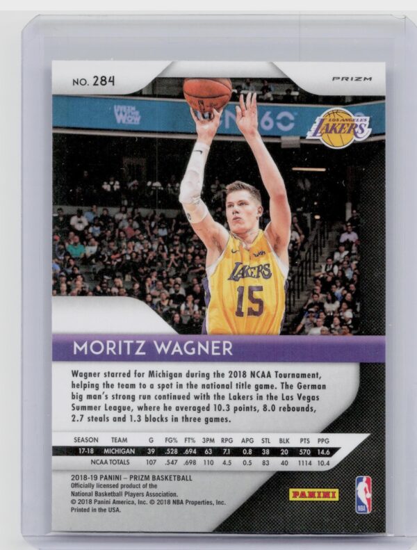 2018-19 Prizm Moritz Wagner Prizms Silver #284 Lakers - Image 3