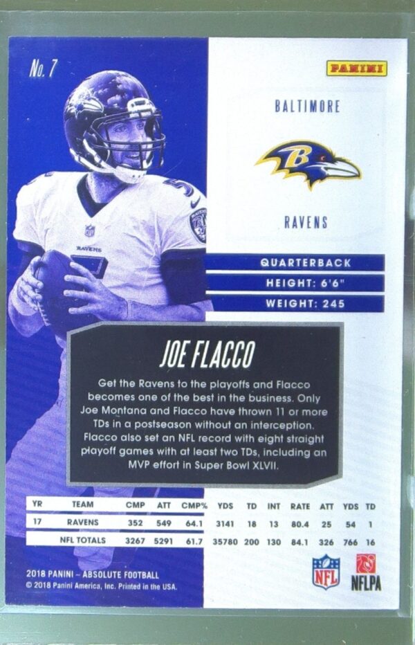 2018 Absolute Joe Flacco Spectrum Red /100 #7 Ravens - Image 3