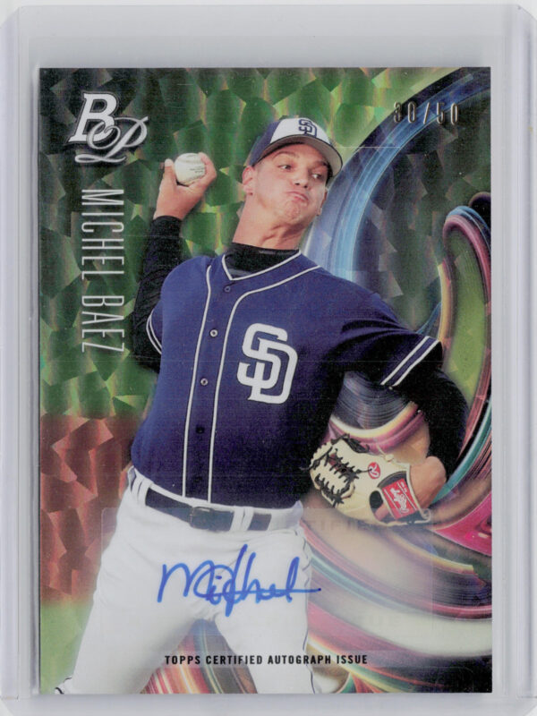 2018 Bowman Platinum Michel Baez AU SN50 #TOP-24 Padres Top Prospects Autographs