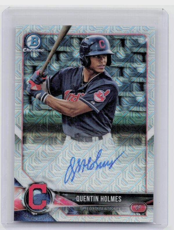 2018 Bowman Quentin Holmes AU #BMA-QH Indians Chrome Mega Autographs
