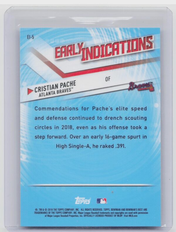 2018 Bowman's Best Cristian Pache #EI-5 Braves Early Indications - Image 3