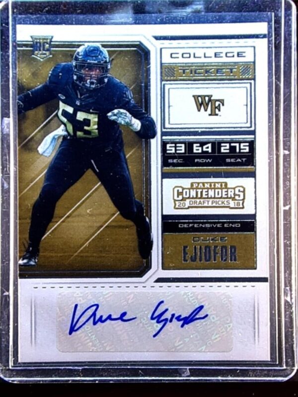 2018 Contenders Draft Picks Duke Ejiofor Auto #255 Deacons