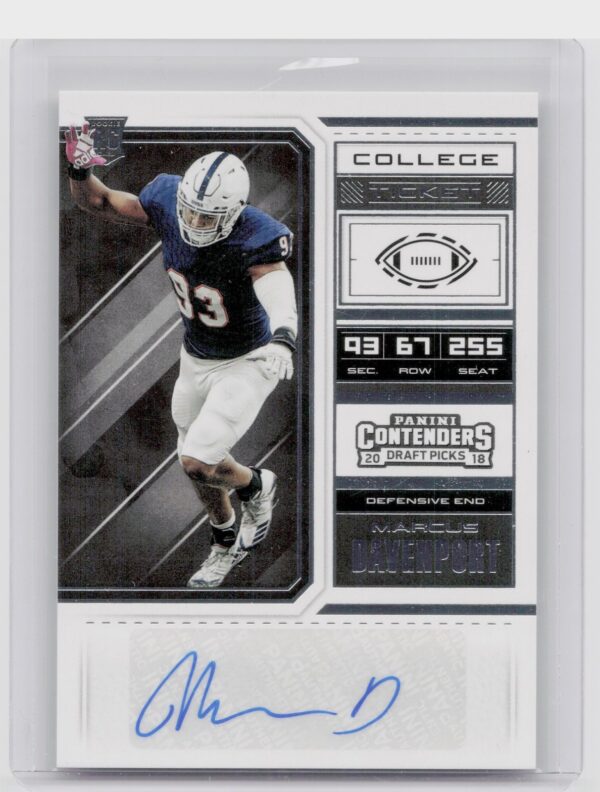 2018 Contenders Draft Picks Marcus Davenport Auto #286
