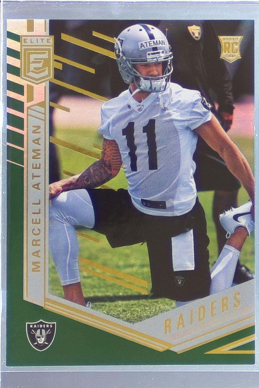2018 Donruss Elite Marcell Ateman Green RC #180 Raiders