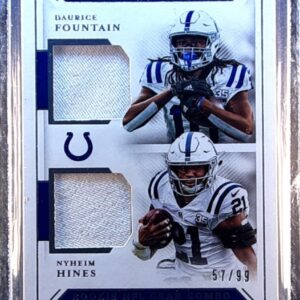 2018 NT Nyheim Hines / Daurice Fountain /99 JSY #GCM-9 Colts Rookie NFL Gear