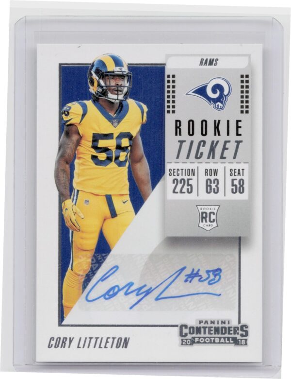 2018 Panini Contenders Cory Littleton AU RC #311 Rams