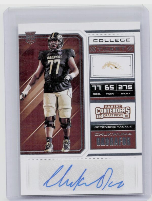 2018 Panini Contenders Draft Picks Chukwuma Okorafor AU #171 Broncos