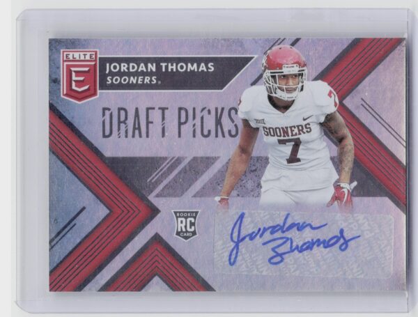 2018 Panini Elite Draft Picks Jordan Thomas AU #221 Sooners Draft Picks Autograp