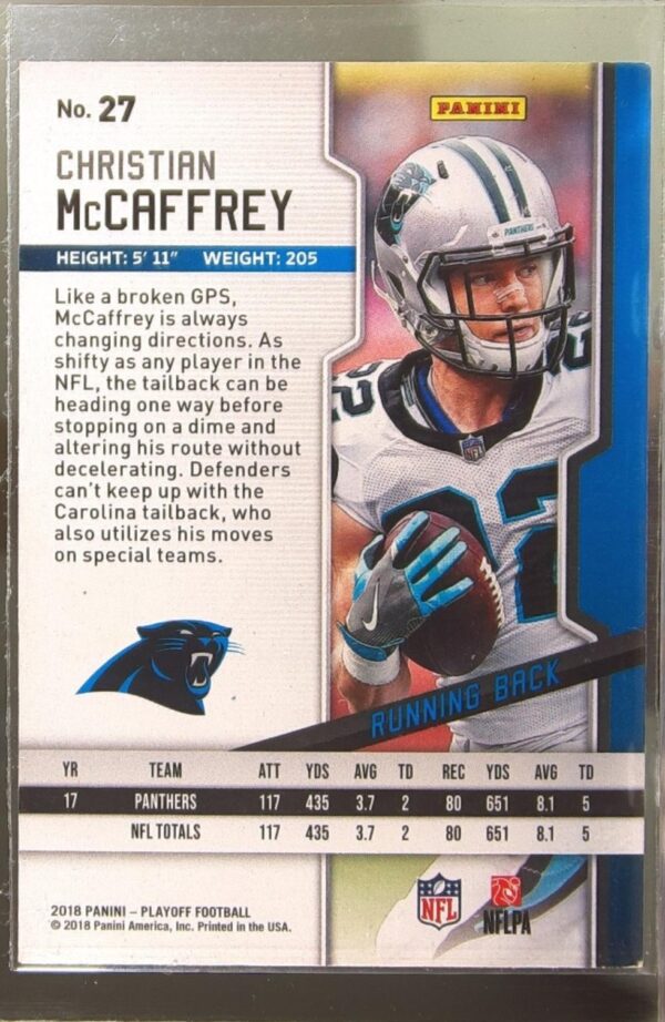 2018 Panini Playoff Christian McCaffrey #27 Panthers - Image 3