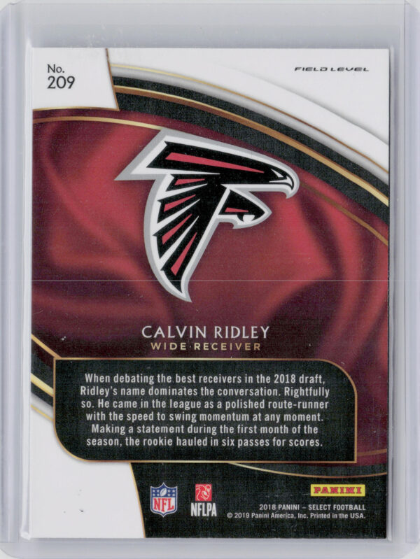 2018 Panini Select Calvin Ridley #209 Falcons - Image 3
