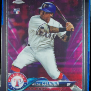 2018 Topps Chrome Willie Calhoun Pink Refractor #113 Rangers