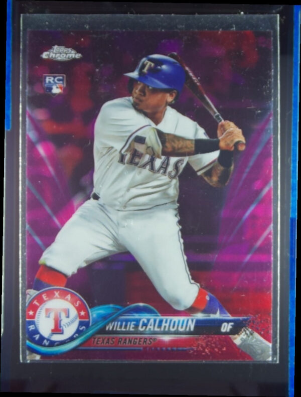 2018 Topps Chrome Willie Calhoun Pink Refractor #113 Rangers