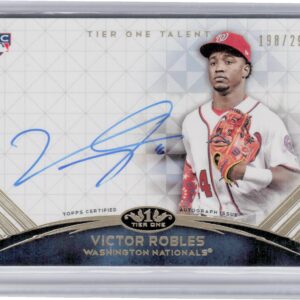 2018 Topps Tier One Victor Robles AU SN295 #TTA-VR Nationals Tier One Talent Aut