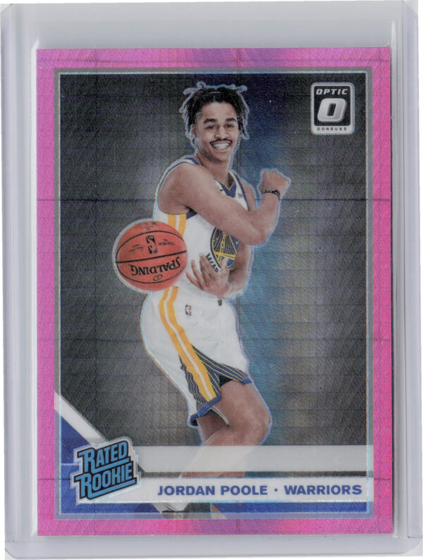 2019-20 Donruss Optic Jordan Poole Hyper Pink #169 Warriors - Image 3