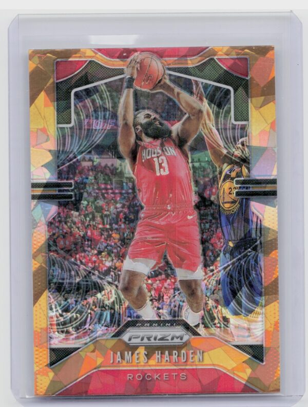 2019-20 Panini Prizm James Harden Prizms Orange Ice #107 Rockets