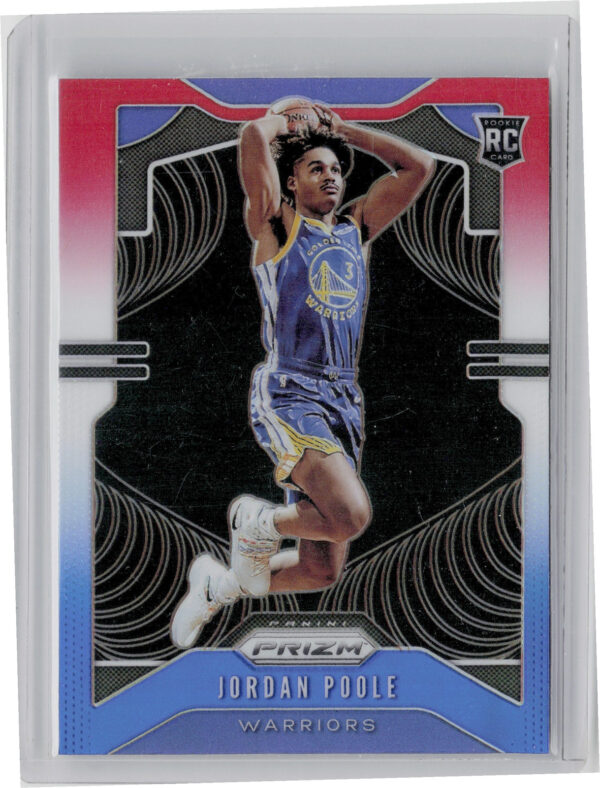 2019-20 Panini Prizm Jordan Poole Prizms Red White and Blue #272 Warriors - Image 3