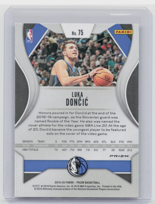 2019-20 Panini Prizm Luka Doncic Prizms Green #75 Mavericks - Image 3