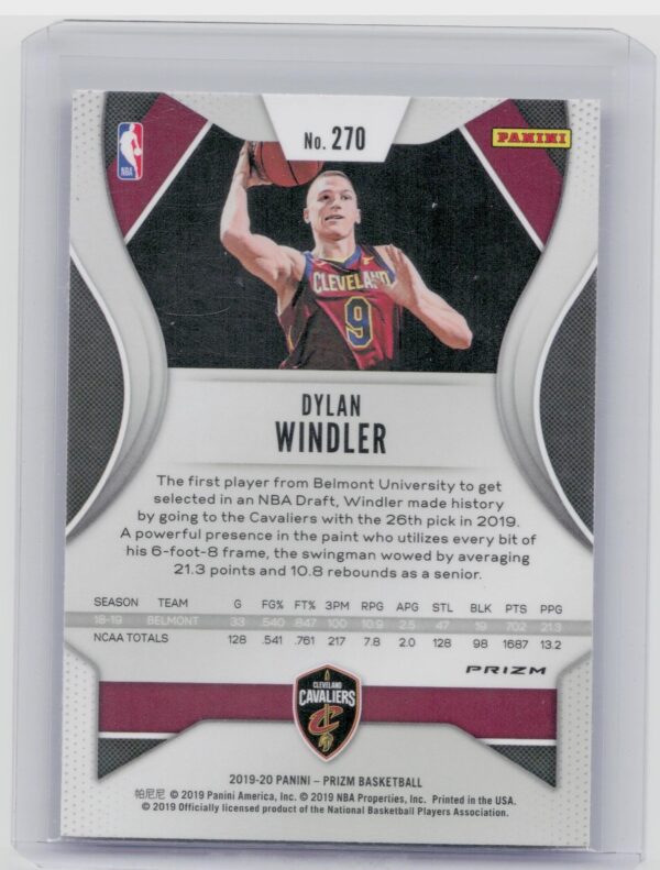 2019-20 Prizm Dylan Windler Prizms Pink Ice #270 Cavaliers - Image 3