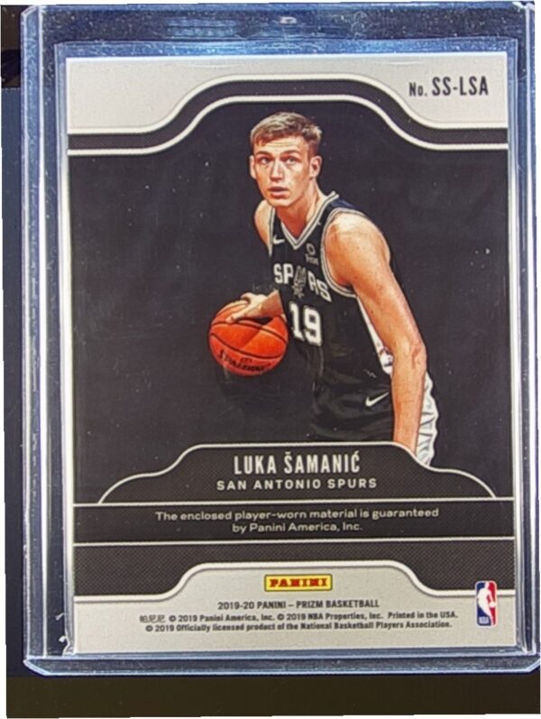 2019-20 Prizm Luka Samanic JSY #SS-LSA Spurs Sensational Swatches - Image 3
