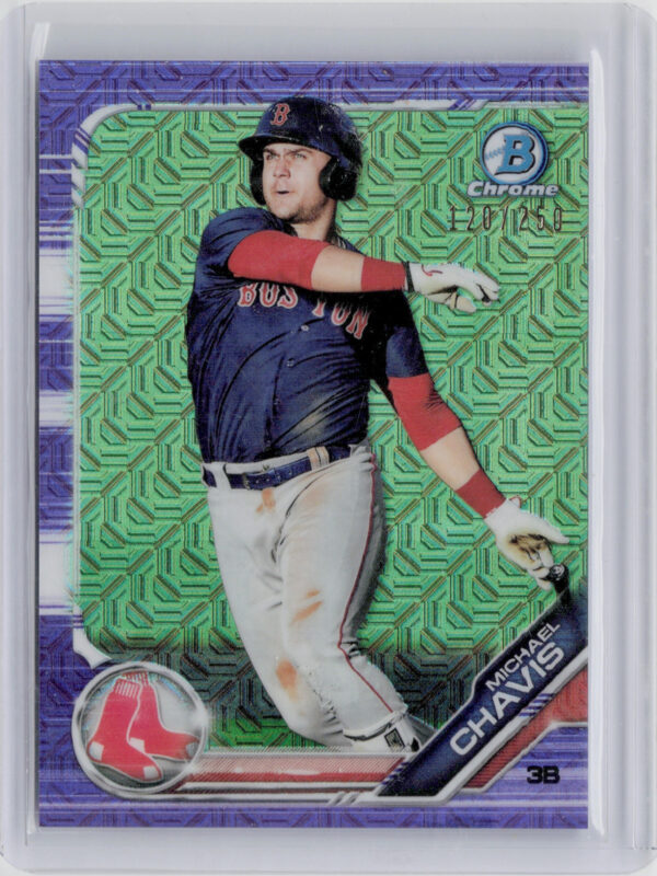 2019 Bowman Michael Chavis SN250 #BCP-92 Sox Chrome Prospects Mojo Refractors Pu