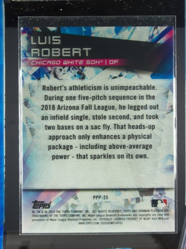 2019 Bowman Platinum Luis Robert #PPP-25 Sox Prismatic Prodigies - Image 3