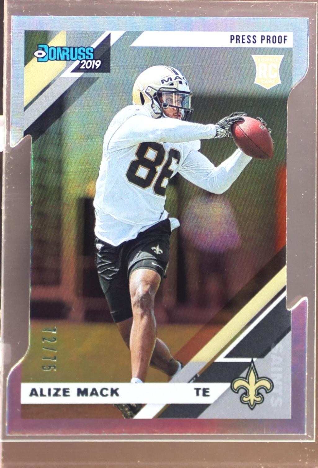 2019 Donruss Alize Mack RC Press Proof Silver Die Cut /75 #289 Saints