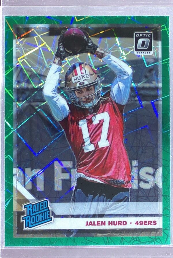 2019 Donruss Optic Jalen Hurd Green Velocity RC #191 49ers