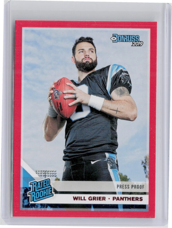 2019 Donruss Will Grier Press Proof Red #305 Panthers
