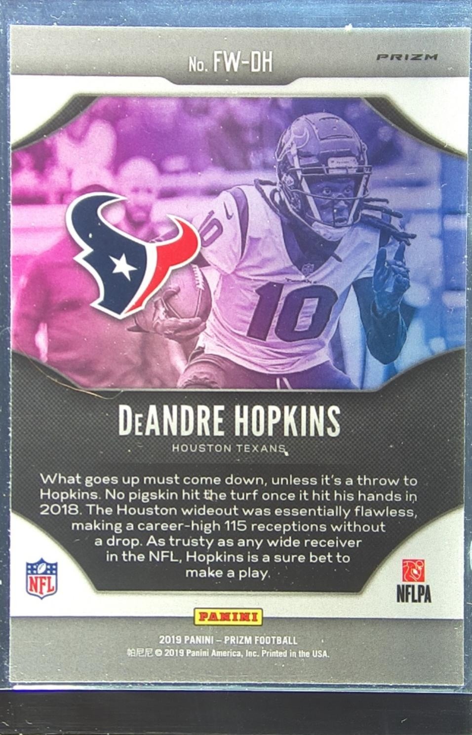 2019 Prizm DeAndre Hopkins #FW-DH Texans Fireworks Prizms Green - Image 3