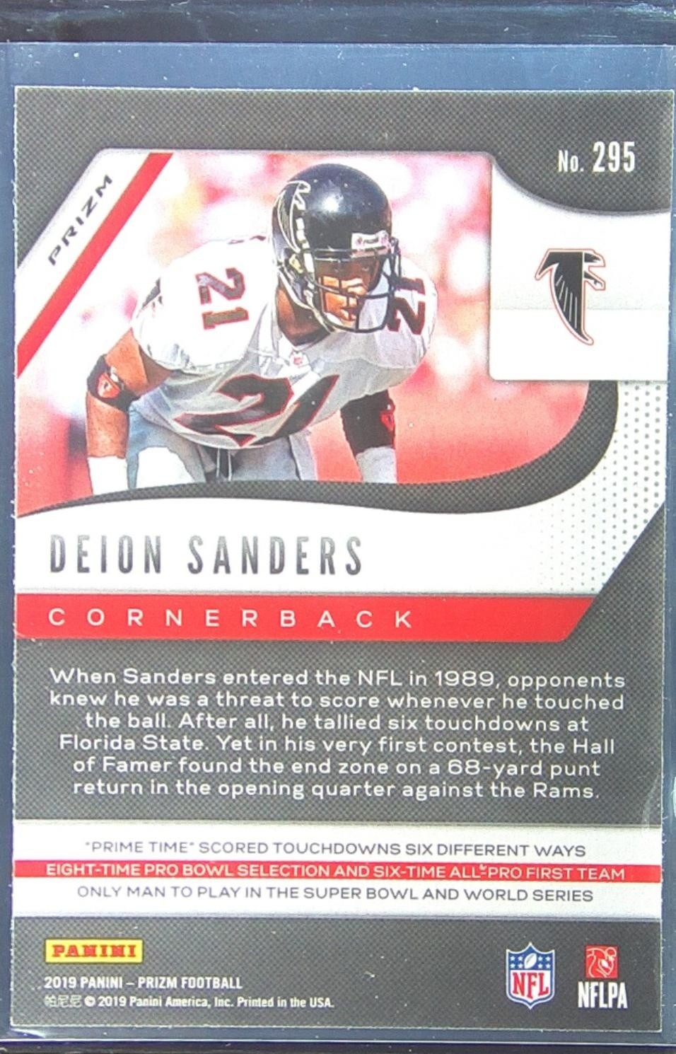 2019 Prizm Deion Sanders Prizm #295 Falcons - Image 3