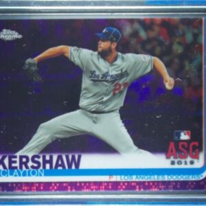 2019 Topps Chrome Update Clayton Kershaw Purple Refractor SN175 #91 Dodgers