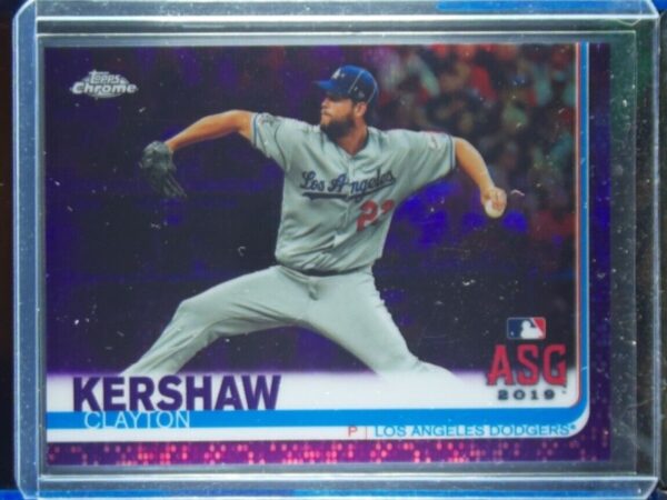 2019 Topps Chrome Update Clayton Kershaw Purple Refractor SN175 #91 Dodgers