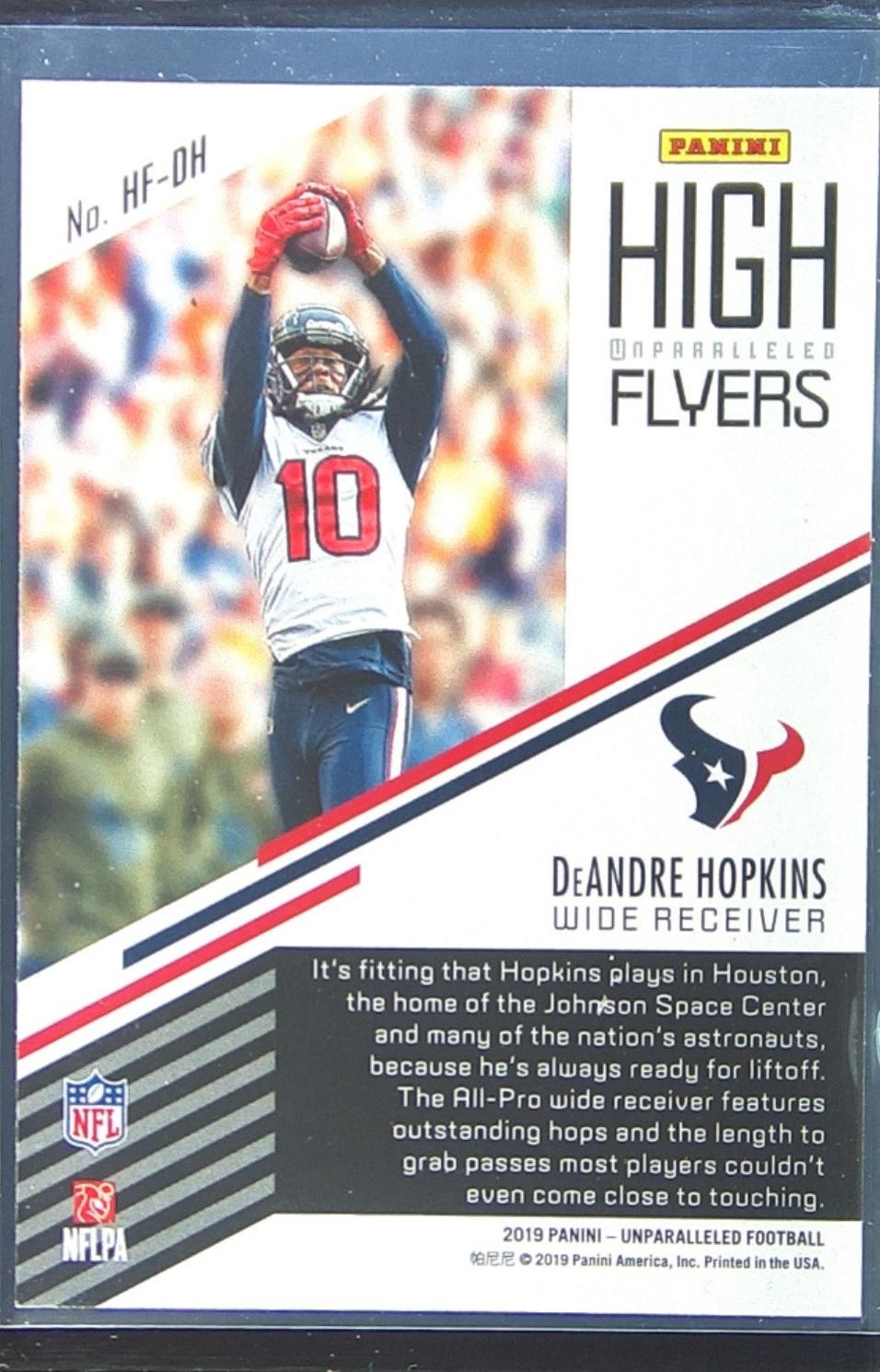 2019 Unparalleled DeAndre Hopkins #HF-DH Texans High Flyers - Image 3
