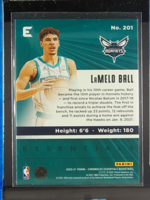 2020-21 Panini Chronicles LaMelo Ball #201 Hornets - Image 3