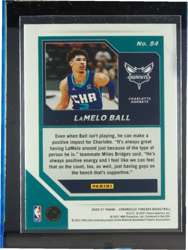 2020-21 Panini Chronicles LaMelo Ball RC #84 Hornets - Image 3