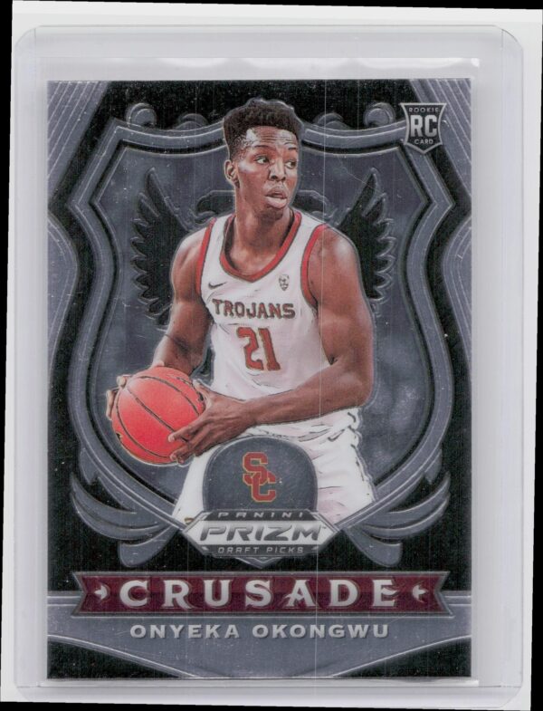 2020-21 Panini Prizm Draft Picks Collegiate Onyeka Okongwu Crusade #85 Trojans