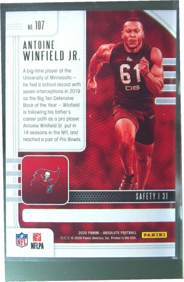 2020 Absolute Antoine Winfield Jr. Retail RC #107 Buccaneers - Image 3