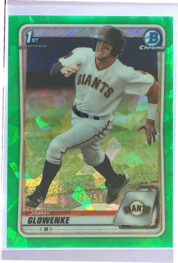 2020 Bowman Draft Sapphire Edition Jimmy Glowenke Green /50 #BD-35 Giants