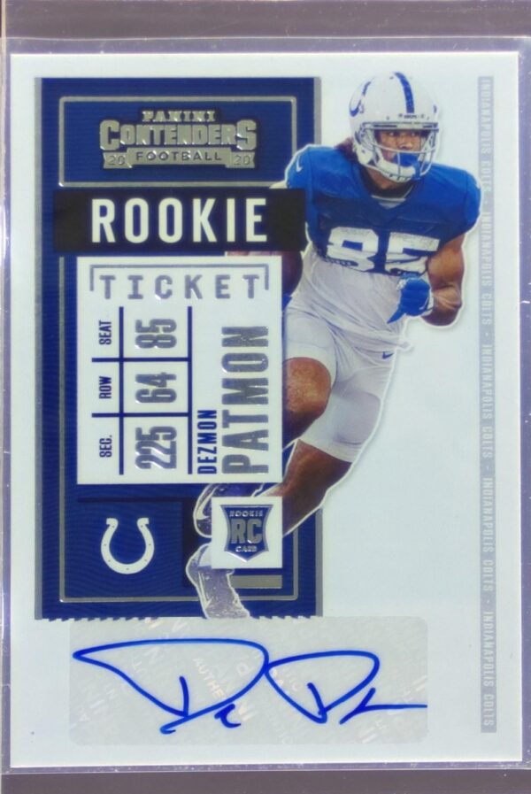2020 Contenders Dezmon Patmon Auto RC #213 Colts