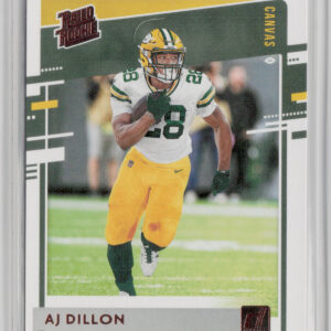 2020 Donruss AJ Dillon #324 Packers Rated Rookies Canvas