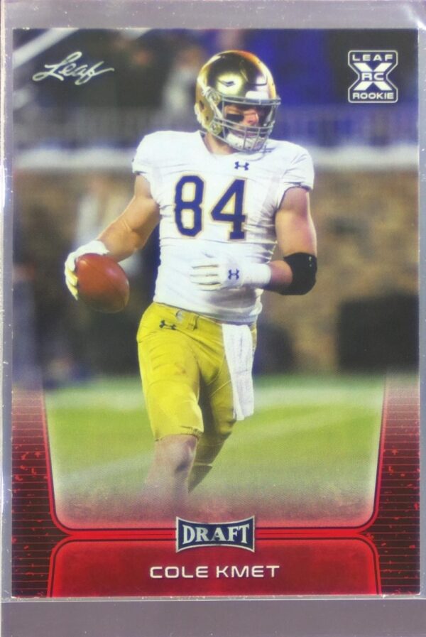 2020 Leaf Draft Cole Kmet Red RC #24 Irish
