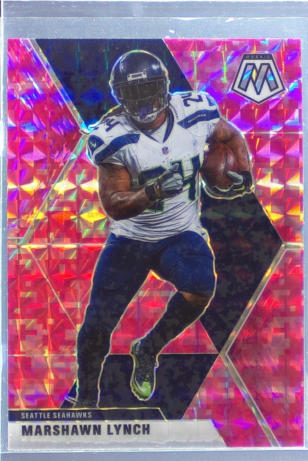 2020 Mosaic Marshawn Lynch Prizm Camo Pink #185 Seahawks